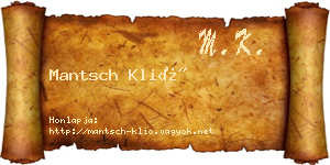 Mantsch Klió névjegykártya